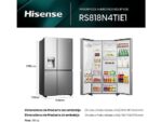 Hisense Frigorífico americano - Hisense RS818N4TIE1, No Frost, 179 cm, 636 l, WI-FI, Dispensador Agua & Hielo, Inox - Imagen 3