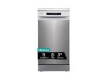 Hisense Lavavajillas - Hisense HS543D10X, 11 servicios, 8 programas , 44.8 cm, Motor Inverter, Tercera bandeja, Inox