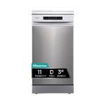 Hisense Lavavajillas - Hisense HS543D10X, 11 servicios, 8 programas , 44.8 cm, Motor Inverter, Tercera bandeja, Inox