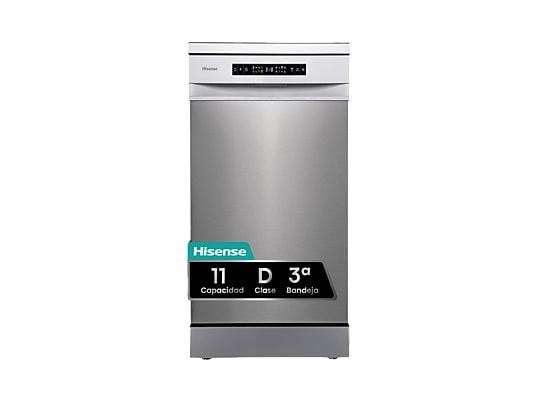 1572480_1 Hisense Lavavajillas - Hisense HS543D10X, 11 servicios, 8 programas , 44.8 cm, Motor Inverter, Tercera bandeja, Inox - Imagen 1