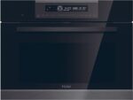 Haier Horno compacto - Haier Full Touch Series 4 HWO45CO4P7B, Multifunción, Pirolítico y por agua, 50 l, Función Pizza, 13 funciones, 60 cm, Negro