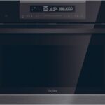 Haier Horno compacto - Haier Full Touch Series 4 HWO45CO4P7B, Multifunción, Pirolítico y por agua, 50 l, Función Pizza, 13 funciones, 60 cm, Negro