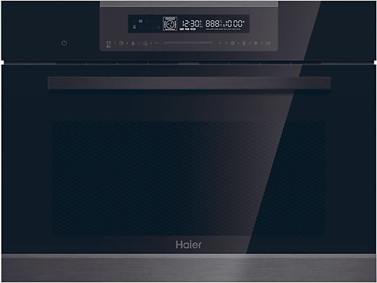 1573102_1 Haier Horno compacto - Haier Full Touch Series 4 HWO45CO4P7B, Multifunción, Pirolítico y por agua, 50 l, Función Pizza, 13 funciones, 60 cm, Negro - Imagen 1
