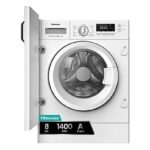 Hisense Lavadora integrable - Hisense WF3M841BWIES, 8 kg, 1400 rpm, 15 programas, Secado Allergy Care, Clase A, Sin Panelar
