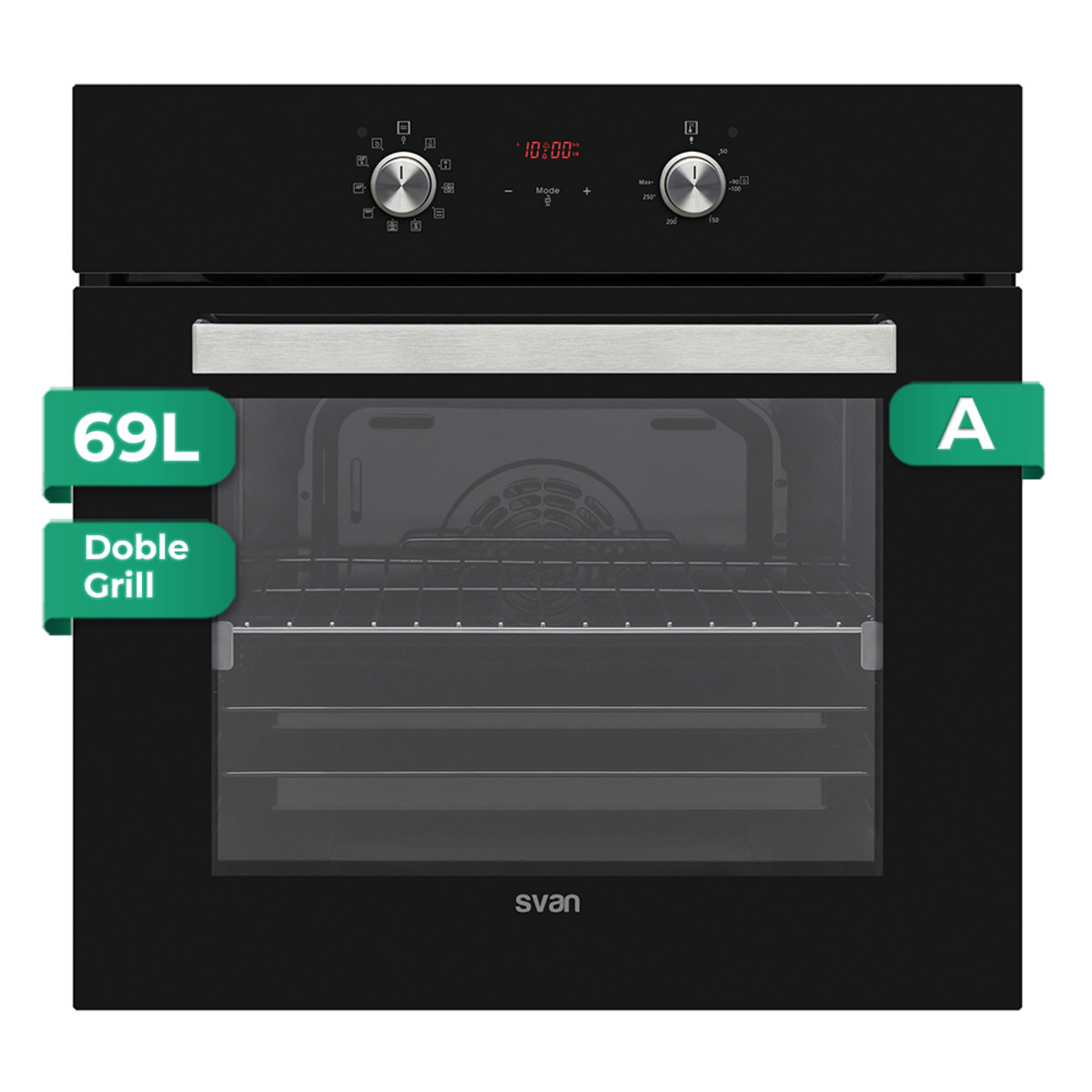 158658570_1 SVAN Horno multifunción - SVAN SHM10700DCN, Integrable, 69 l, 595 mm, Negro - Imagen 1