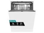 Hisense Lavavajillas integrable - Hisense HV16D5, 16 servicios, 6 programas, 59.8 cm, Cestas flexibles, Tres programas, Sin Panelar