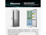 Hisense Frigorífico combi - Hisense RB645N4BIC, Total No Frost, 200 cm, Ancho 70 cm, 495 l, Metal Tech Cooling, Motor Inverter, Inox - Imagen 4