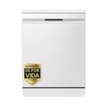 LG Lavavajillas - LG DF587HHS, 14 servicios, 10 programas, 60 cm, QuadWash™, Tercera Bandeja, ThinQ™, Blanco Marfil