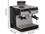 Krups Cafetera express - Krups Precision XP801T, Molinillo integrado, 30 ajustes de molienda, 15 bares, 1500 W, 3.5 L, Thermoblock, 2 tazas, Inox - Imagen 7