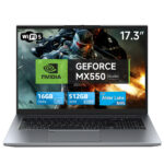 VANWIN Portátil - VANWIN DU711, 17,3 " Full-HD, Intel N95 (Frecuencia máxima 3,4 GHz), 16 GB RAM, 512 GB SSD, GeForce® MX550, Windows 11 Pro, gris