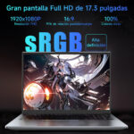 VANWIN Portátil - VANWIN DU711, 17,3 " Full-HD, Intel N95 (Frecuencia máxima 3,4 GHz), 16 GB RAM, 512 GB SSD, GeForce® MX550, Windows 11 Pro, gris - Imagen 4