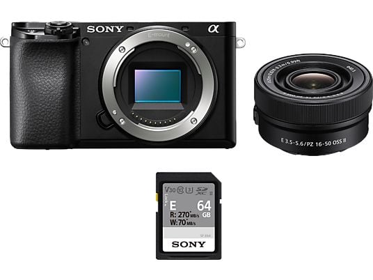 1593406_1 Sony Cámara EVIL - Sony Kit Alpha 6100 (ILCE6100L) + Objetivo SELP16502 + Tarjeta SD 64GB, 24.2MP, Wi-Fi - Imagen 1