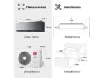 LG Aire acondicionado Split 1 x 1 - LG MIRROR12X, 3010 fg/h, Freeze Cleaning, ThinQ™, Antracita espejo - Imagen 3