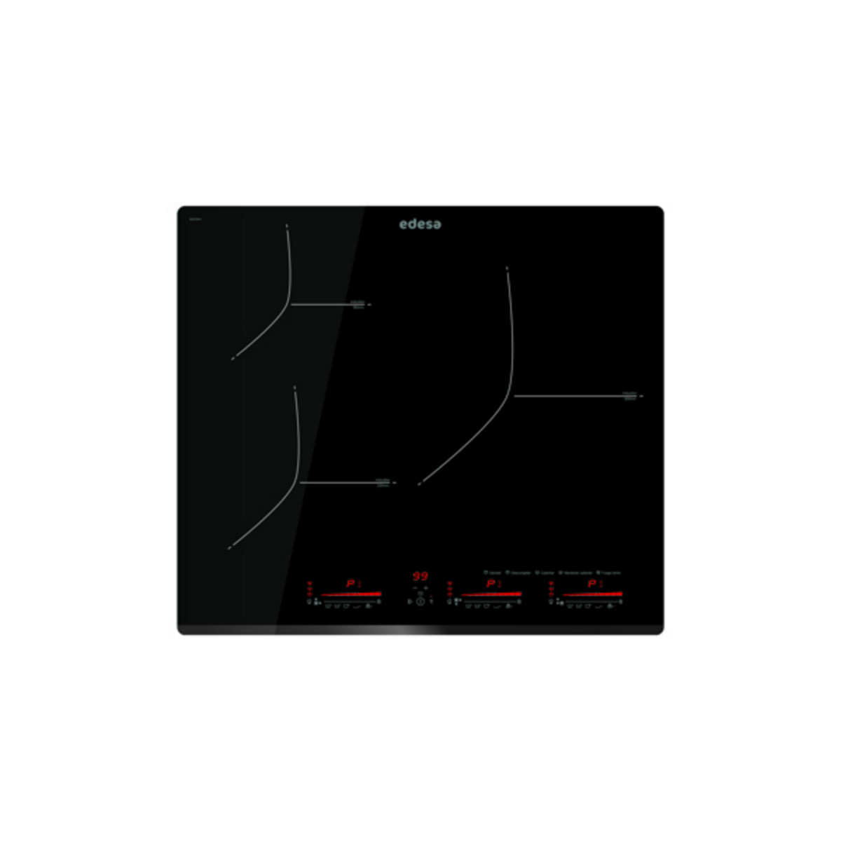 159619009_1 EDESA Placa de inducción - EDESA EIM-6330 B, 3 zone(s) zonas, 590 mm, Negro - Imagen 1