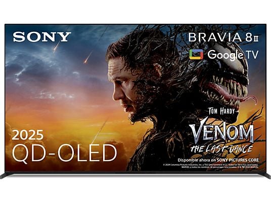 1596491_1 Sony TV QD-OLED 55" - Sony Bravia 8 II, Procesador XR con IA, Smart TV (Google TV), IMAX, Dolby Atmos/Vision, Chromecast, Airplay, PS5, 120Hz, Eco, 55 - Imagen 1