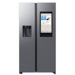 Samsung Frigorífico americano - Samsung Family Hub Bespoke AI RS90F66BETEF, Twin Cooling, 178.4 cm, 614 l, Dispensador agua y hielo, Balda botellero,