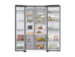 Samsung Frigorífico americano - Samsung Family Hub Bespoke AI RS90F66BETEF, Twin Cooling, 178.4 cm, 614 l, Dispensador agua y hielo, Balda botellero, - Imagen 4