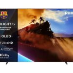 Philips TV OLED 55" - Philips Ambilight 55OLED770/12, UHD 4K, Philips P5, Smart TV, Dolby Atmos; DTS:X, Negro
