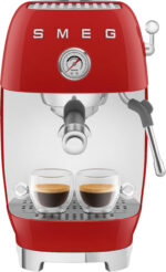SMEG Cafetera espresso - SMEG ECF03RDEU, 15 bar, 1650 W, Rojo