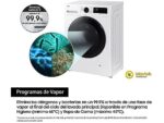 Samsung Lavadora secadora - Samsung WD90DG5G34BEEC, 9kg/5kg 1400 rpm, 13 programas, AI Ecobubble™ Clase E/A-10%, fondo reducido, Blanco - Imagen 7