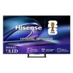 Hisense TV Mini LED 55" - Hisense 55E8Q, UHD 4K, 144 Hz, Hi-View Engine, Escalador HDR IA, Subwoofer integrado, Negro