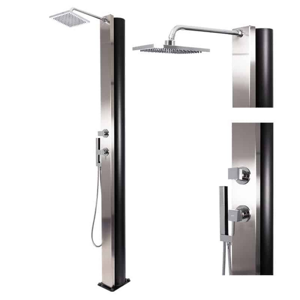 160053925_1 CRM Ducha solar de piscina - CRM Bora 40L Inox Cuadrado con Lavapiés - Imagen 1