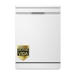 LG Lavavajillas - LG DF375HWS, 14 servicios, 10 programas, 60 cm, LED táctil, Tercera bandeja, TrueSteam™, QuadWash™, Blanco