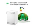 LG Lavavajillas - LG DF375HWS, 14 servicios, 10 programas, 60 cm, LED táctil, Tercera bandeja, TrueSteam™, QuadWash™, Blanco - Imagen 5