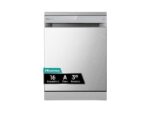 Hisense Lavavajillas - Hisense HS673A90X, 16 servicios, 7 programas, 59.9 cm, Conectividad Wi Fi, Tercera bandeja, Inox