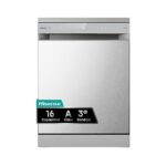 Hisense Lavavajillas - Hisense HS673A90X, 16 servicios, 7 programas, 59.9 cm, Conectividad Wi Fi, Tercera bandeja, Inox