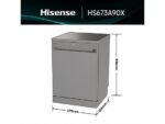 Hisense Lavavajillas - Hisense HS673A90X, 16 servicios, 7 programas, 59.9 cm, Conectividad Wi Fi, Tercera bandeja, Inox - Imagen 2