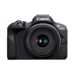 Canon Cámara EVIL - Canon EOS R100 + Objetivo RF-S 18-45mm + SD de 64GB, 24.1 megapíxel, 7.5 cm, Wi-Fi, Negro