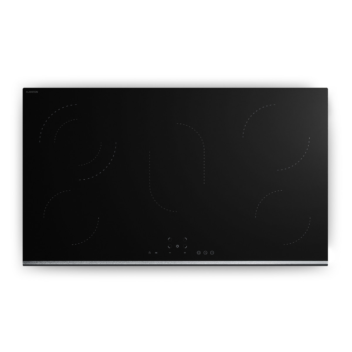 160277123_1 KLARSTEIN Placa de vitrocerámica - KLARSTEIN VeroSteel, 5 zonas, 91 cm, Negro - Imagen 1