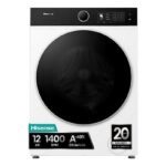 Hisense Lavadora carga frontal - Hisense WF5I1245BWR, 12 kg, 1400 RPM, 18 programas, Fondo reducido 55.5 cm, Autodosificación, Blanco