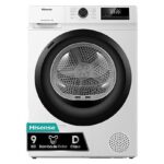 Hisense Secadora bomba de calor - Hisense DHQE900UWDC, 9 kg, 16 programas, Anti arrugas, Secado automático, Blanco