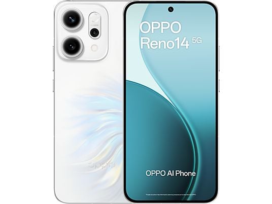 1604580_1 OPPO Móvil - OPPO Reno14, Opal White, 512 GB, 12 GB RAM, 6.59 " 2.5D AMOLED, Mediatek Dimensity 8350 (4nm), 6000 mAh, IP69 - Imagen 1