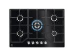 Electrolux Placa de gas - Electrolux KGG75362K, 5 zonas, Zona grande 12.8 cm, Gas Natural, 74 cm, Negro