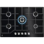 Electrolux Placa de gas - Electrolux KGG75362K, 5 zonas, Zona grande 12.8 cm, Gas Natural, 74 cm, Negro