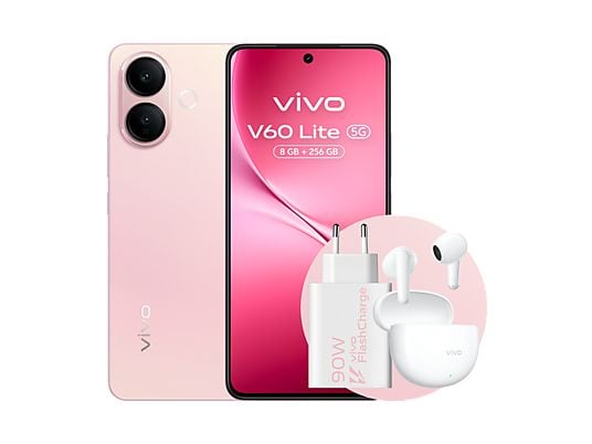 1605927_1 vivo Móvil - vivo V60 Lite, Rosa, 256GB, 8GB RAM, 6.77" AMOLED de120Hz, Dimensity 7360-Turbo, 6500 mAh, Incluye Cargador y Auriculares - Imagen 1