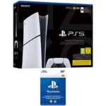 Sony Consola - Sony PS5 Slim Digital Edition, 825 GB SSD, 4K, Chasis E, Blanco + Tarjeta PS Plus 20€