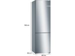 Bosch Frigorífico combi - Bosch KGN36VIED, Serie 4, Total No Frost, 186 cm, 326 l, Cajón VitaFresh, Sistema MultiAir Flow, Acero antihuellas - Imagen 8