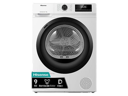 1612187_1 Hisense REACONDICIONADO Seminuevo Bueno Secadora bomba de calor - Hisense DHQE900UWDC, 9 kg, 16 programas, Anti arrugas, Secado automático, Blanco - Imagen 1