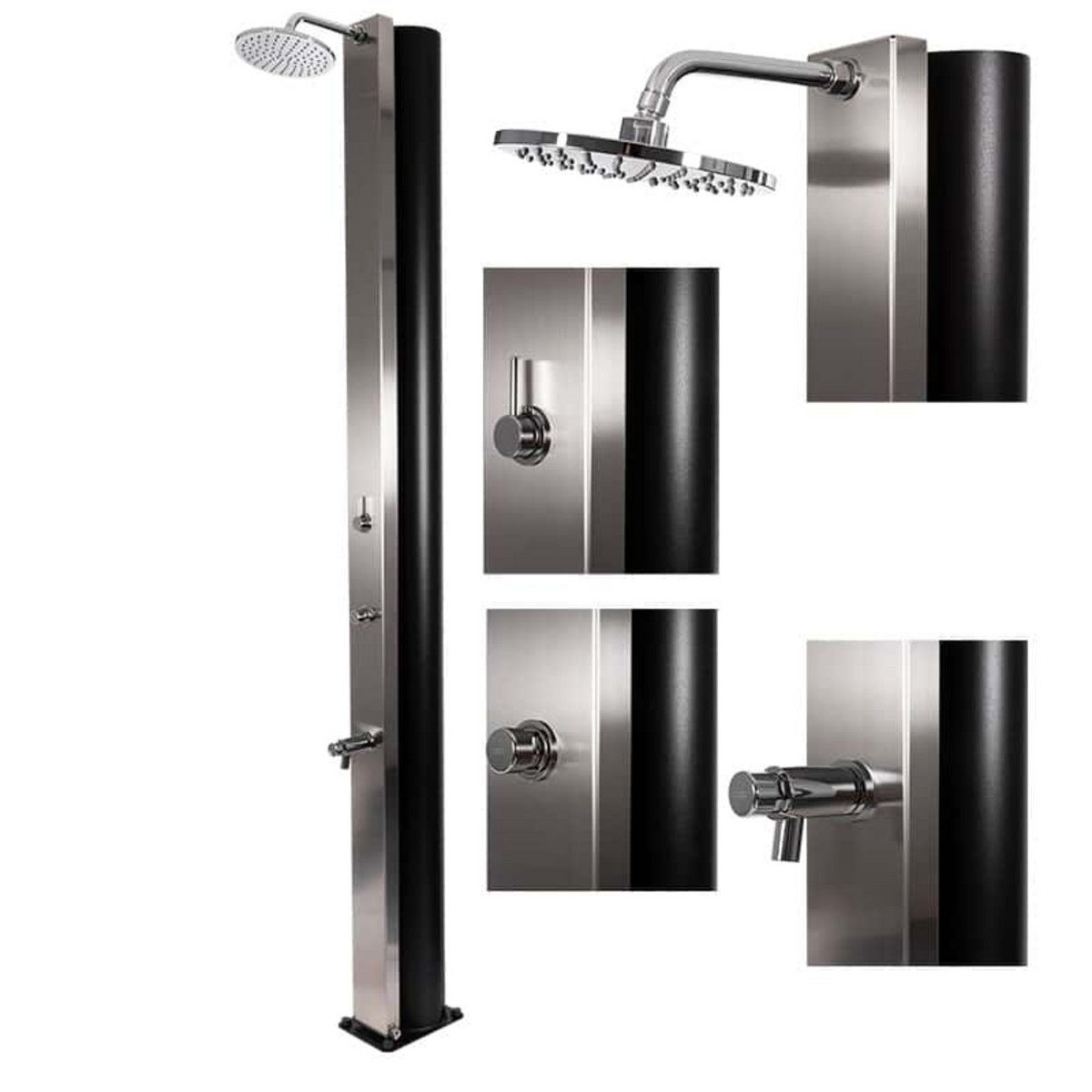 161575054_1 CRM Ducha solar de piscina - CRM Pulsate 40L con Lavapies Acero Inox Aisi 304 - Imagen 1