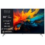 PEAQ TV Mini LED 55" - PEAQ PTV 55GMU-5026C AG, UHD 4K, Smart TV, Google TV, HDR10, Negro