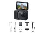 Insta360 Cámara deportiva - Insta360 GO Ultra Creator Bundle, 4K, 200min Autonomía, Sensor 1/1,28" CMOS, Pantalla Táctil Abatible, IPX8, Negro