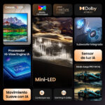 HISENSE TV Mini LED 65" - HISENSE 65E8Q, UHD 4K, Quad Core/MT9618, Smart TV, DVB-T2 (H.265), Negro - Imagen 3