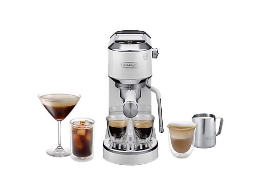 1619902_1 De Cafetera express - De'Longhi Dedica Duo EC890.WI, 1450 W, 15 bar, 1.1 l, Función 2 tazas, Blanco - Imagen 1