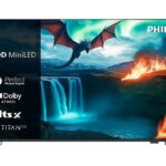 Philips TV QD-Mini LED 65" - Philips 65MLED820/12, UHD 4K, P5 Perfect Picture Engine, Smart TV, Dolby Atmos Titan OS, DVB-T2, Negro