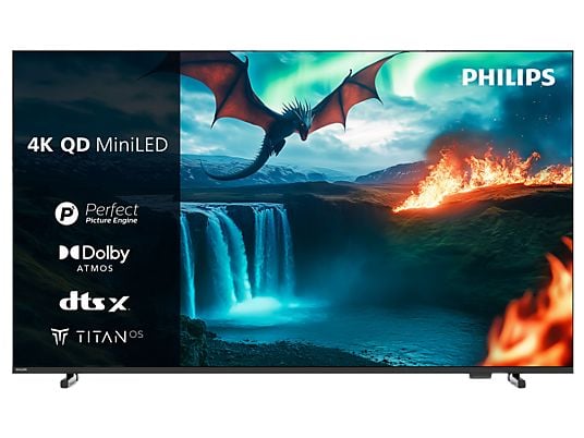 1620305_1 Philips TV QD-Mini LED 75" - Philips 75MLED820/12, UHD 4K, P5 Perfect Picture Engine, Smart TV, Dolby Atmos Titan OS, DVB-T2, Negro - Imagen 1