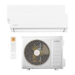 Aire acondicionado Split 2 x 1 - Daitsu 3NDA02161 Free Max DSM-912KDT-Z UE14, 2270 fg/h, Temporizador, WiFi, Blanco